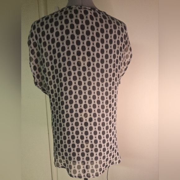 Daniel Rainn Navy Graphic Poka-Dots  Top Size Med - Picture 4 of 7
